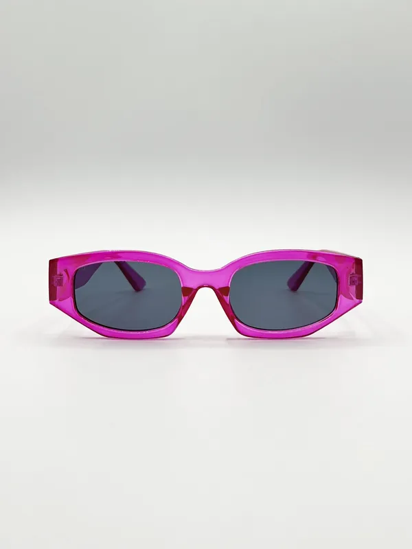 Angular Sunglasses in Translucent Hot Pink - SVNX