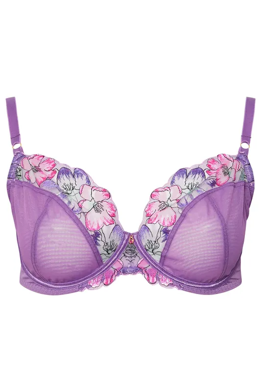 Floral Embroidered Underwired Bra - Yours