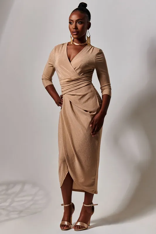 Wrap Sparkly Maxi Bodycon Dress - Jolie Moi