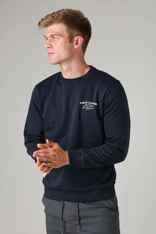 Cotton Blend Crew Neck Sweatshirt - Tokyo Laundry