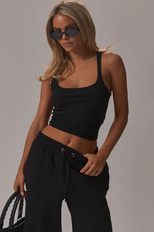 Fitted Sleeveless Scoop Neck Vest - EGO
