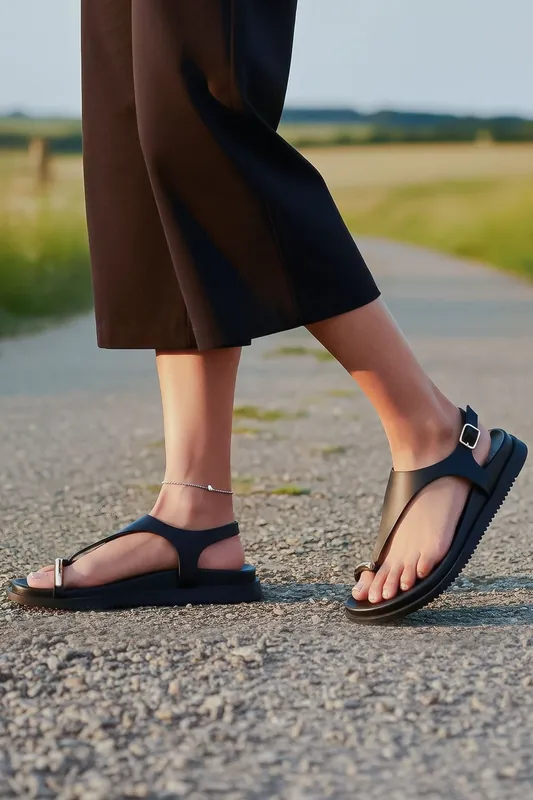 Chunky Sole Toe Post Sandals - Elle Sport