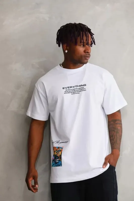 Oversized Crew Neck T-Shirt with Back Print