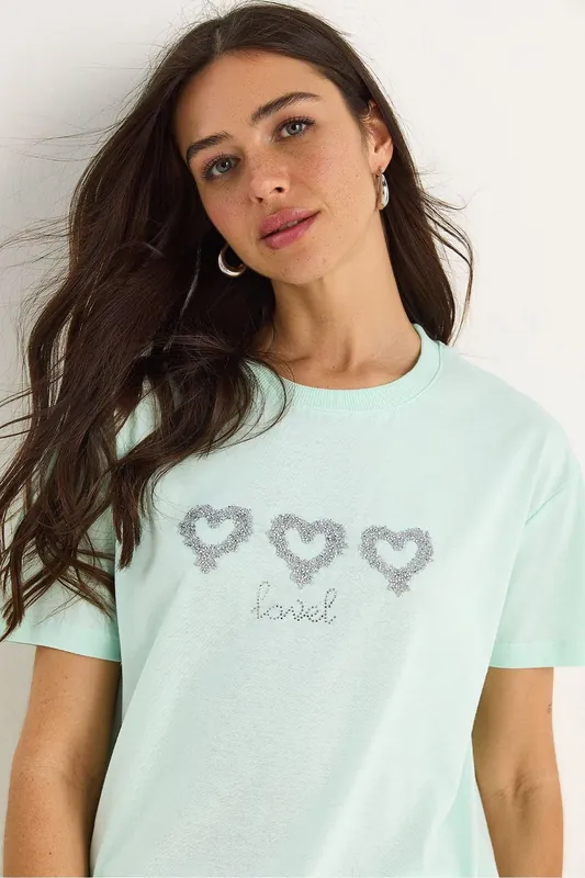 Embroidered Crew Neck T-Shirt