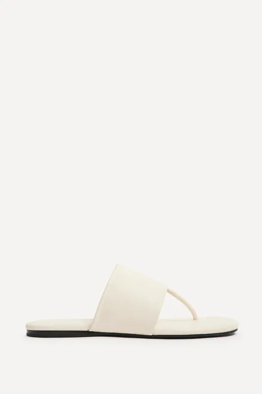 Amara Ivory Flat Sandals - Linzi