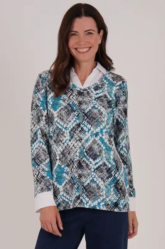 Mosiac Print 2 In 1 Top - Tigi
