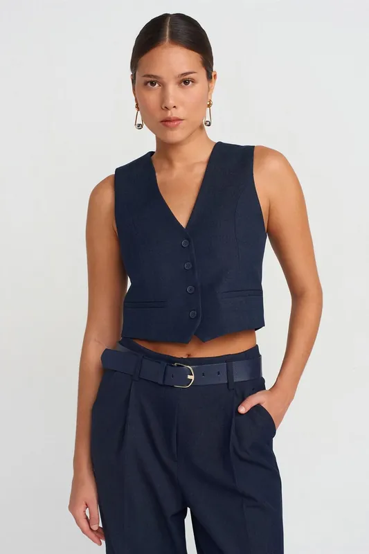Women’s Fitted Cropped Waistcoat - Dilvin