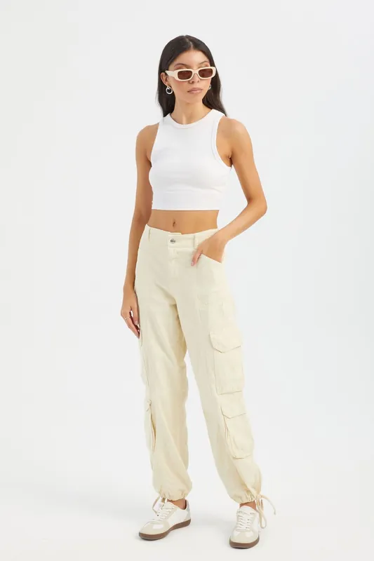 Mid Rise Drawstring Cargo Trousers - Hiccup
