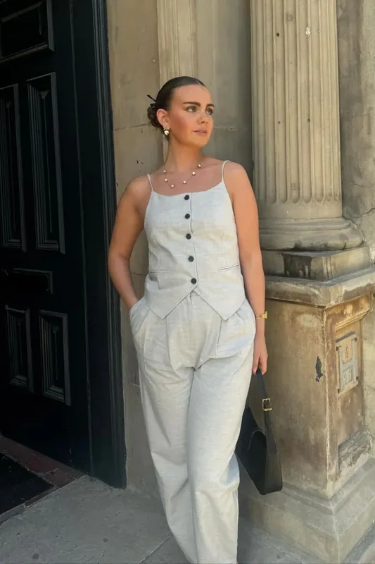 Spaghetti Strap Buttoned Top - Hiccup