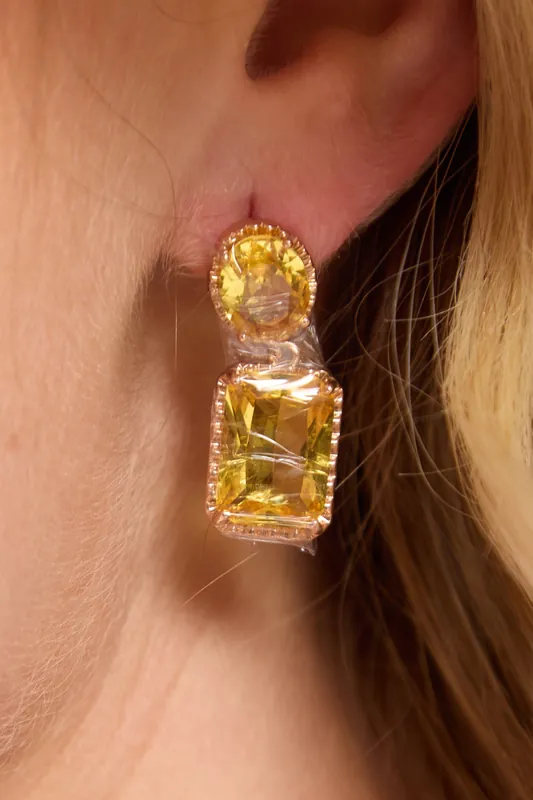 Golden Glow Crystal Drop Earrings - Liquorish