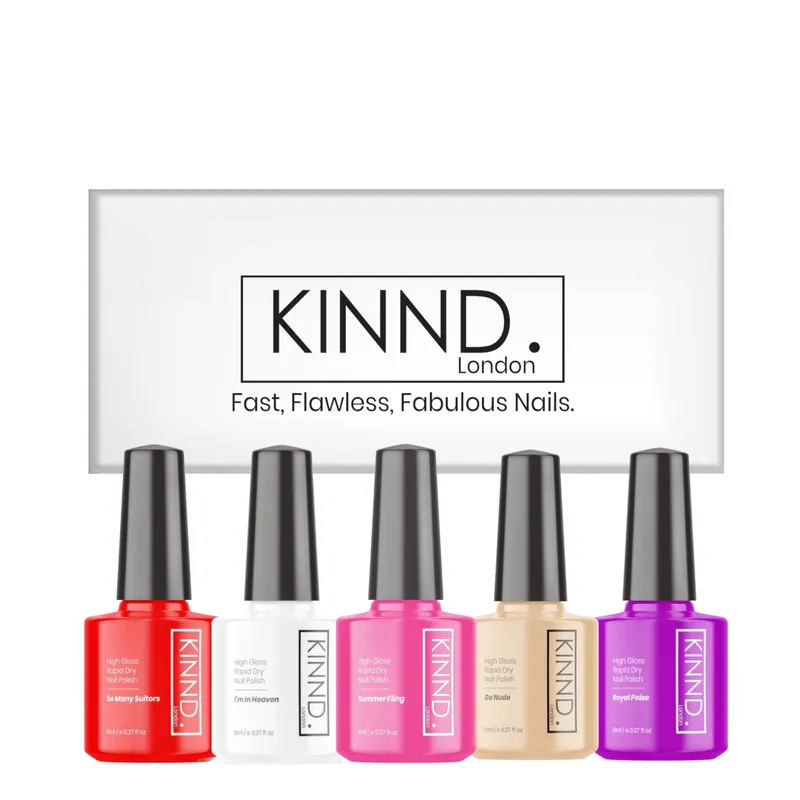 Quick Dry Nail Polish Valentines Gift Set - 5 x 8ml