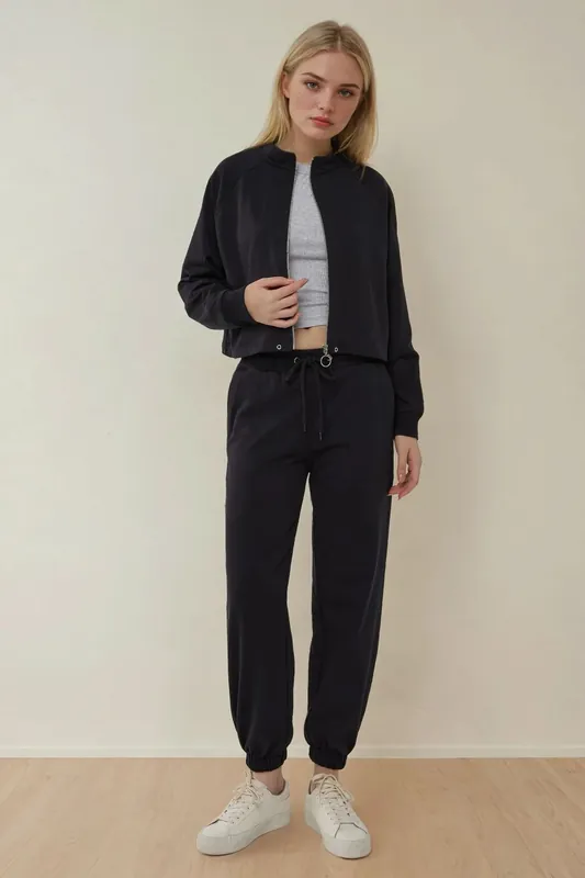 Two Piece Set : Zippered Hoodie and Sweatpants - Hiccup