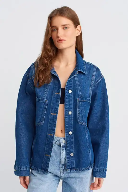 Oversized Cotton Denim Shirt - Dilvin
