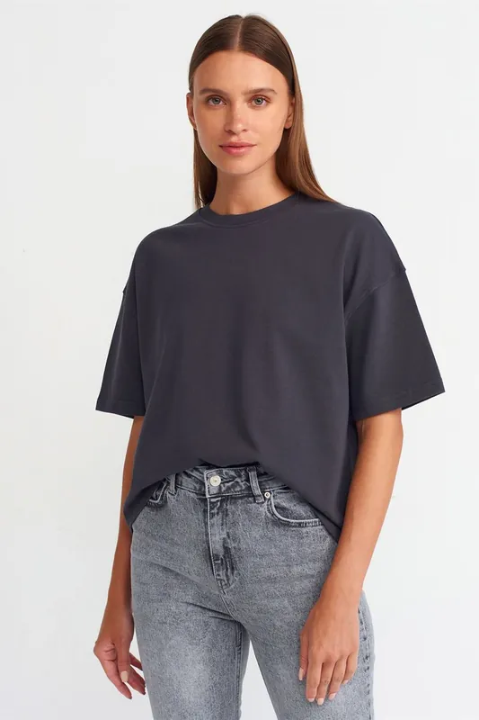 Oversized Cotton Crew Neck T-Shirt