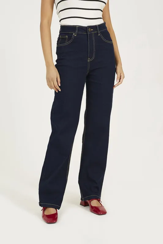 High Waisted Straight Leg Jeans - Brave Soul