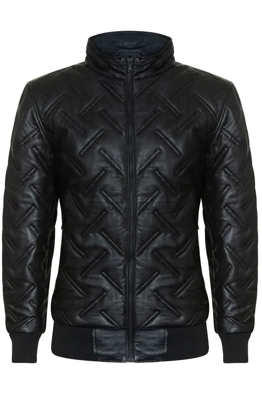 Quilted Leather Bomber Jacket - Taunton