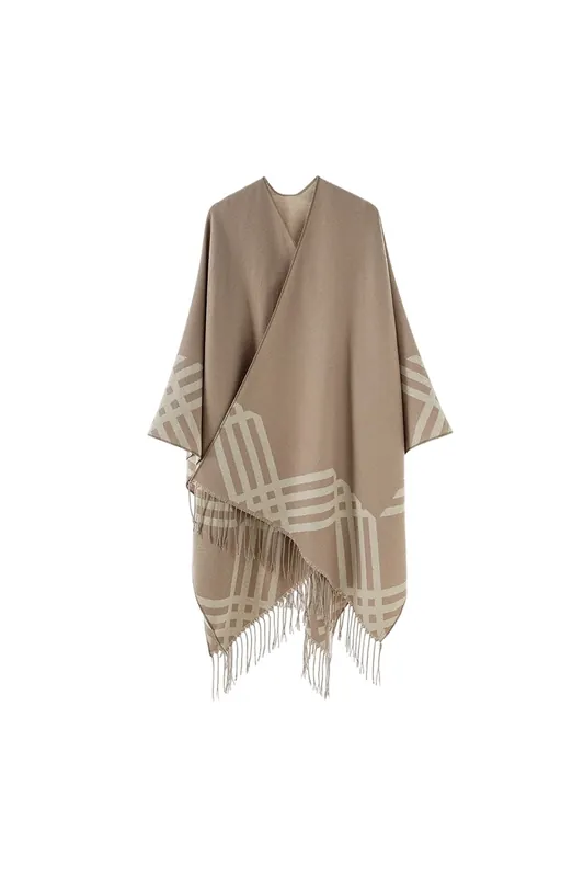 Open Front Shawl Wrap with Tassel - MODISHION