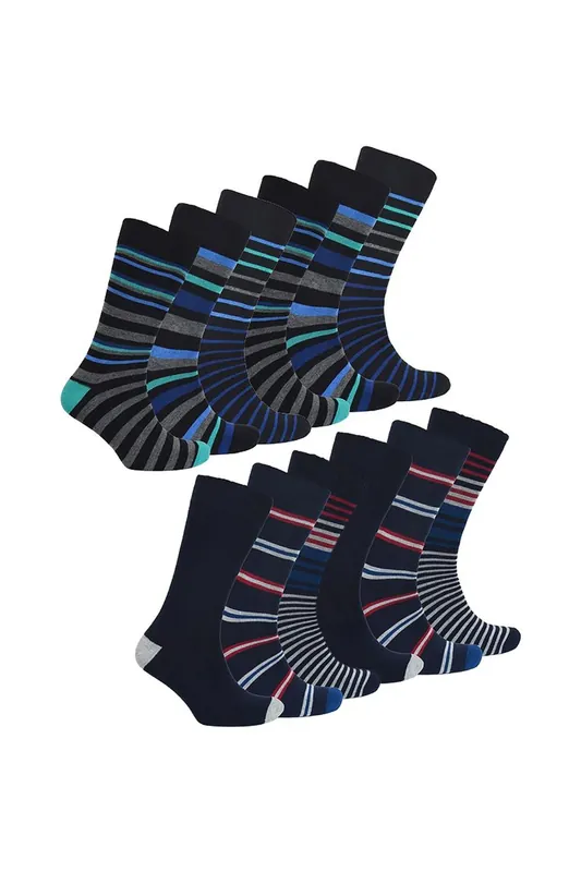 12 Pack Multicolor Soft Breathable Bamboo Crew Socks - Sock Snob