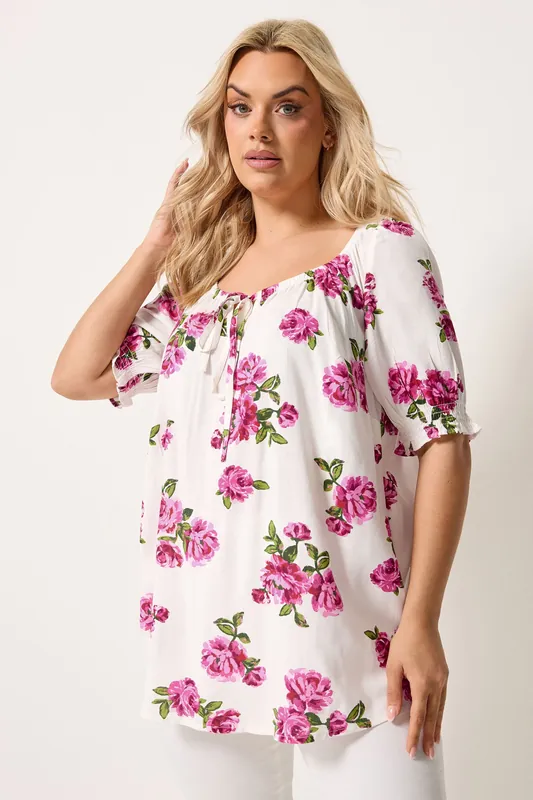 Floral Print Puff Sleeve Top - Yours