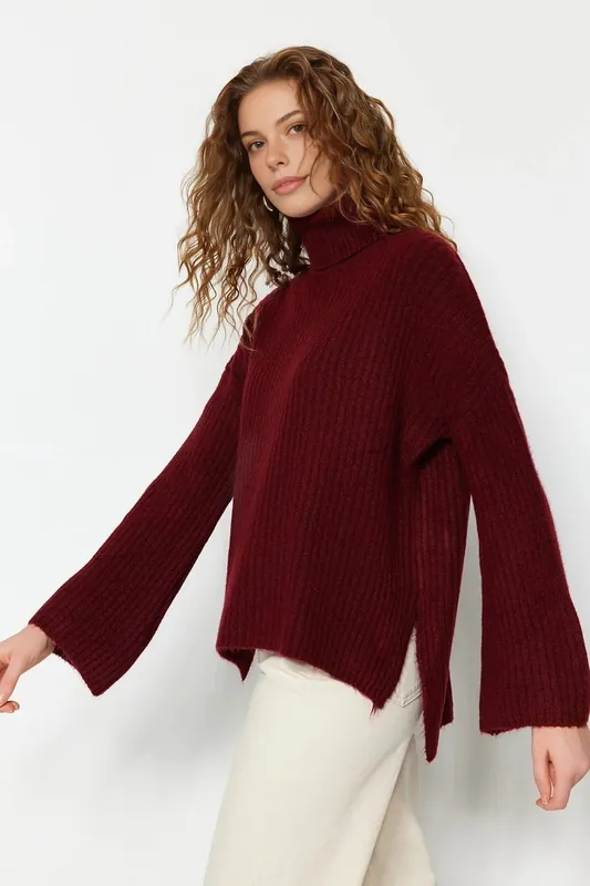 Ribbed Turtleneck Knit Jumper - WOVCOR
