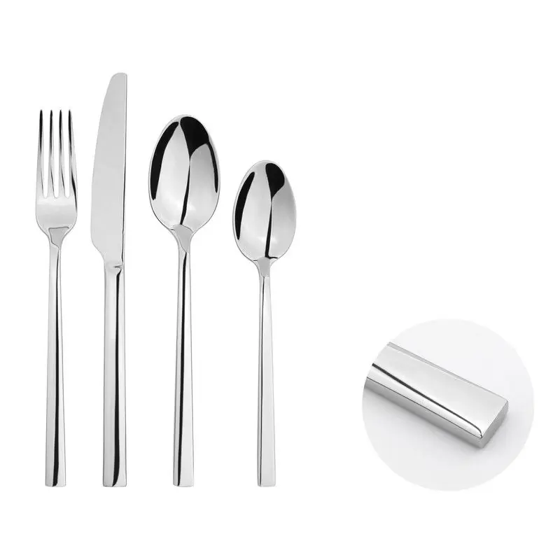 Cutlery Sets Stainless Steel 18/8 Catering Flat 24pc Set - Glim & Glam