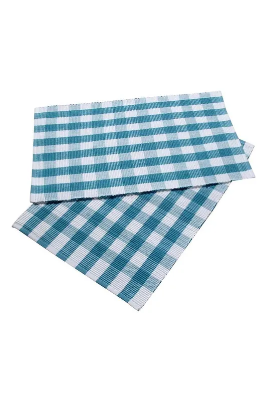 Block Check Cotton Gingham Placemats, Set of 2 - Homescapes