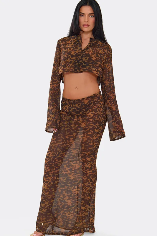 Animal Print Maxi Skirt - EGO