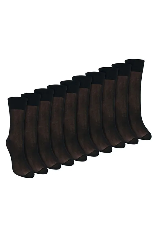 10 Pack Ankle High Pop Socks 15 Denier Lightweight Sheer Socks - Sock Snob