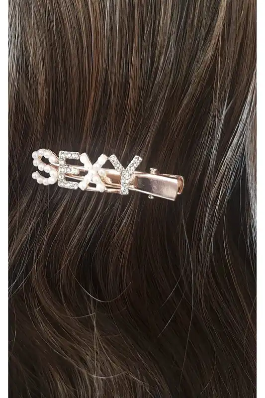 Chelsy Sexy Slogan Diamante And Pearl Hair Clip - IKRUSH