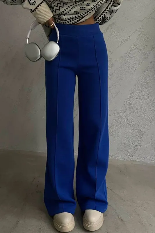 High Waist Ribbed Sweatpant Trousers - Hiccup