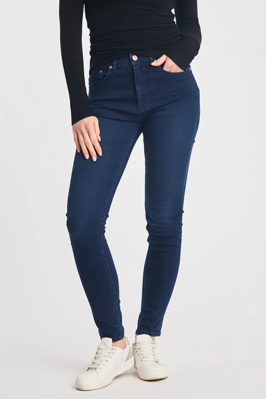 Cotton Blend Stretch High Rise Skinny Denim Jeans - French Connection