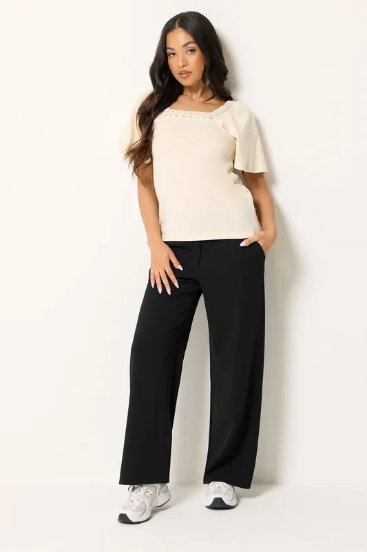 Petite Wide Leg Scuba Trousers - PixieGirl