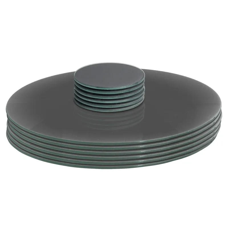 12pc Round Glass Placemats & Round Coasters Set - 30cm Protection Mats