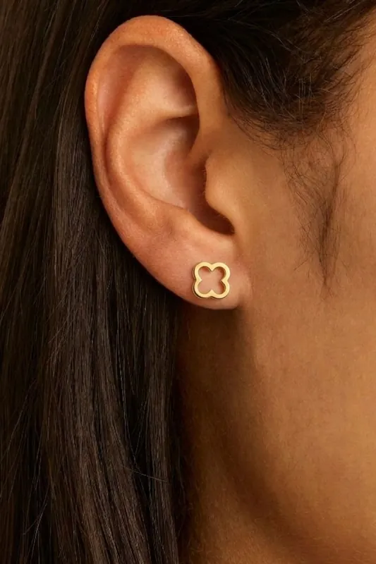 18k Gold Plated Clover Earrings - Serla