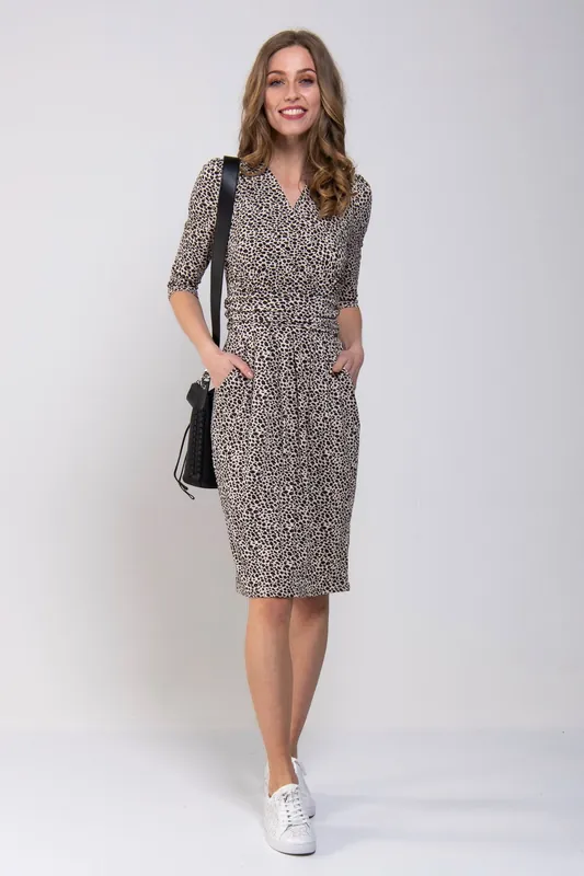 Wrap Front Shift Jersey Dress - Jolie Moi