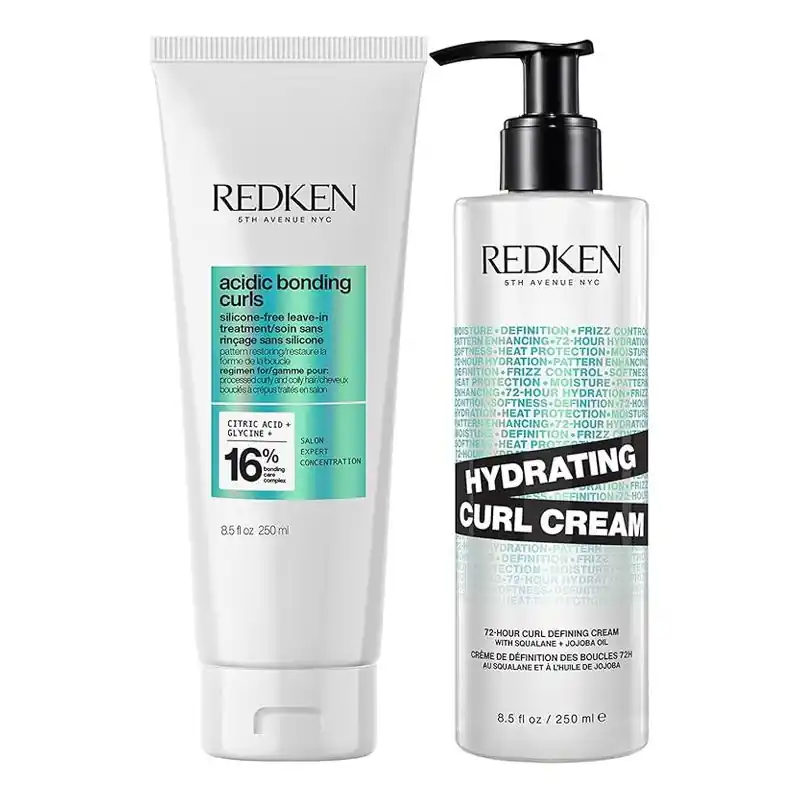 Acidic Bonding Curls Leave-In Treatment 250ml & Hydrating Curl Cream 250ml Duo