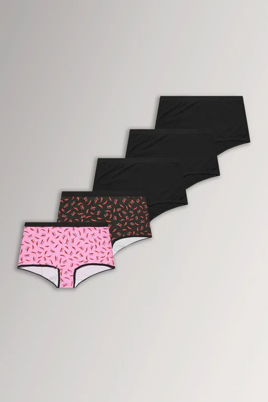 5 Pack Chili Print Shorts - Yours