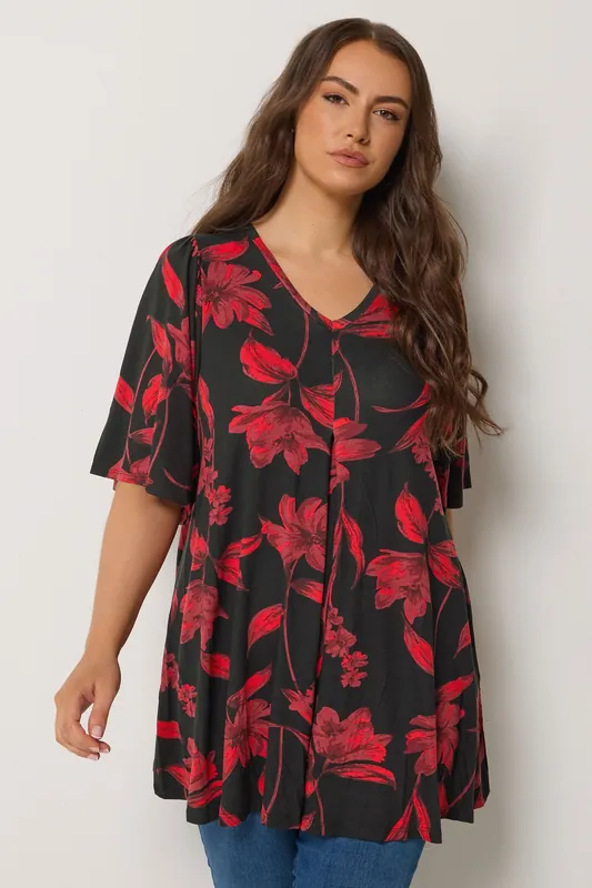 Floral Pleat Front Top - Yours