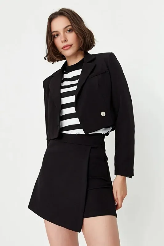 Wrap Front Woven Mini Skort - WOVCOR