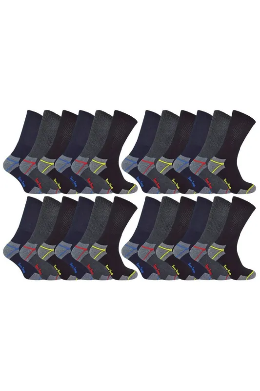 24 Pairs Multipack Ultimate Cotton Rich Work Socks - Sock Snob