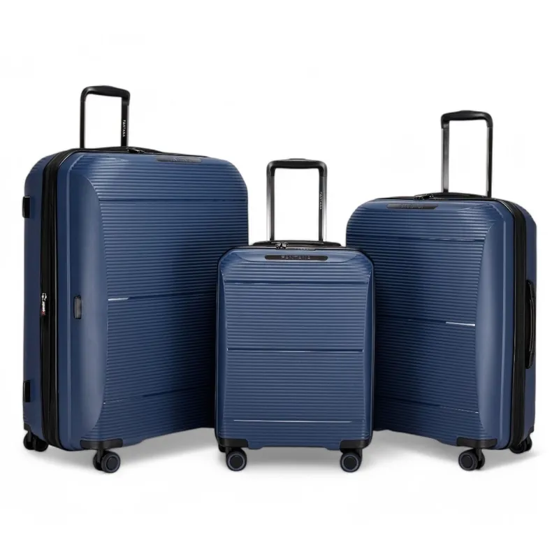 Expandable Hard Shell PP 8 Wheel Luggage Travel Cabin Holiday Bags Suitcase Set - Infinity Leather