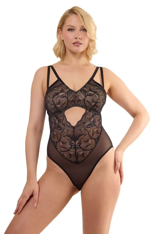 Ariella Black Graphic Lace 'Body' - Playful Promises