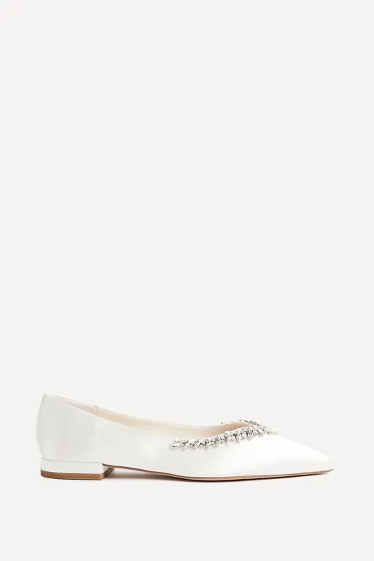 Endless Bridal Ivory Satin Pointed Pumps - Linzi