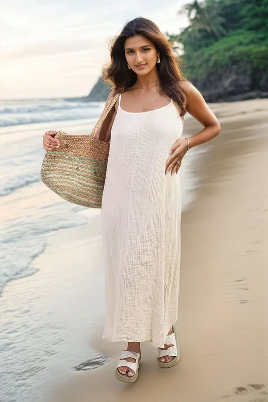 Jazlyn Textured Cami Maxi Dress - IKRUSH