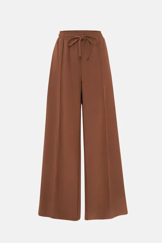 Wide Leg Elastic Waist Jersey Pants - Hiccup