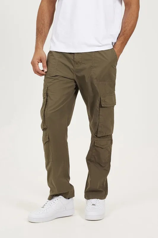 Cotton Poplin Loose Fit Cargo Trousers - Brave Soul