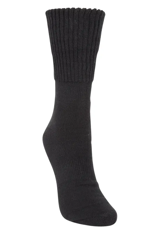Double Layered Elastic Cuff Anti-Chaffing Cotton Blend Walking Socks