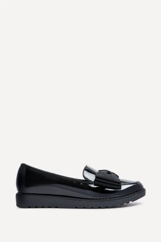Cathy Black Patent Loafers - Linzi