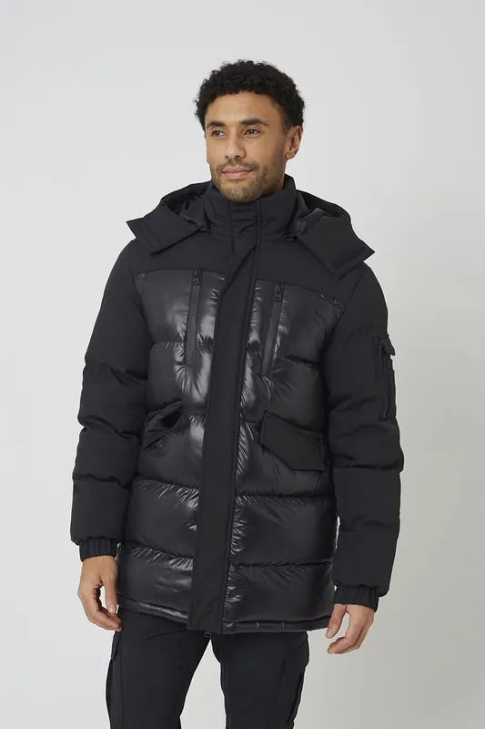 Longline Hooded Padded Jacket - Brave Soul