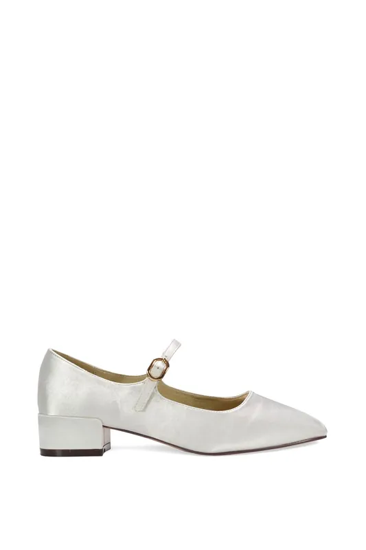 ‘Jenna’ Bridal Ivory Satin Court Shoes Mary Jane - XY London